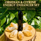 Set potenziatore energetico ossidiana e citrino