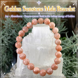 Mala Golden Sunstone Bracelet With Velvet Pouch