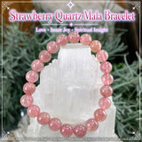 Mala Strawberry Quartz Bracelet With Velvet Pouch