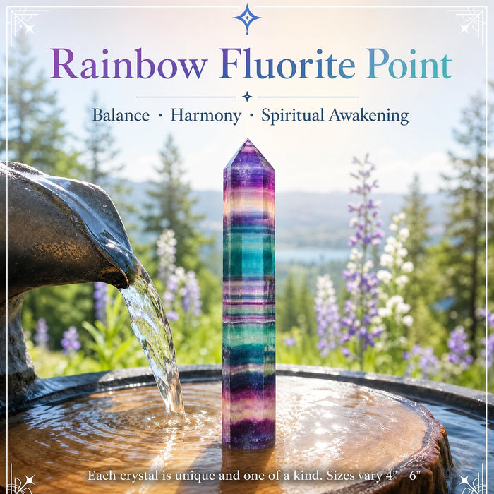Rainbow Fluorite Point 👉 70% afsláttur