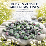 Ruby In Zoisite Mini Gemstones (50 Gram / 1.7oz. Lot)
