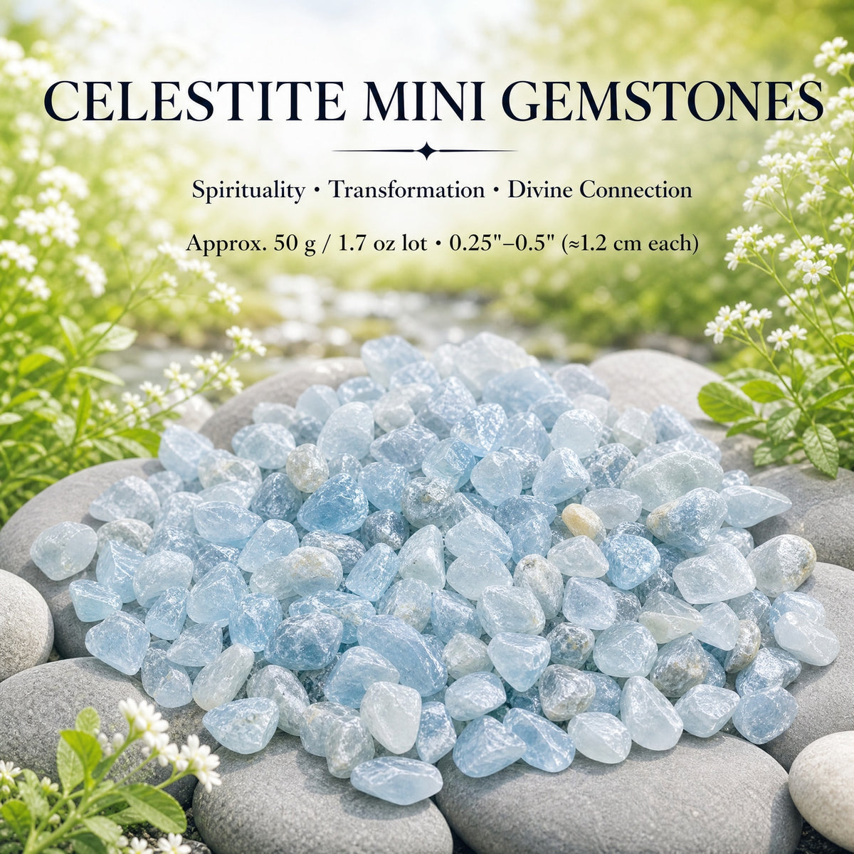 Coelestin-Mini-Edelsteine (50 Gramm / 1,7 Unzen Lot)