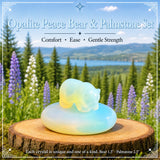 Opalite Peace Bear & Palmstone Set