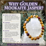 Mala Golden Mookaite Jasper Bracelet With Velvet Pouch
