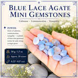 Blue Lace Agate Mini Gemstones  (50 Gram / 1.7oz. Lot)