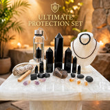 Dark Energy Ultimate Protection Set : Obsidian, Tektite & Tourmaline Bundle