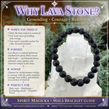 Mala Lava Stone Bracelet With Velvet Pouch