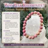 Mala Pink Rhodonite Bracelet With Velvet Pouch
