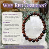 Mala Red Obsidian Bracelet With Velvet Pouch