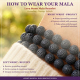Mala Lava Stone Bracelet With Velvet Pouch