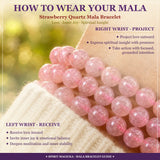 Mala Strawberry Quartz Bracelet With Velvet Pouch