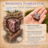 Rhodonite Tumbled Cube