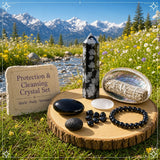 Zaščitni kristali + komplet za razmazovanje žajblja + lupine abalona
