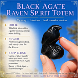 Crystal Animal Spirit Totems: Black Protection Agate Raven
