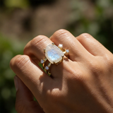 Moonstone & Gold Ring