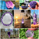 Never Too Much Amethyst Water Bottle & Crystal Bundle  - Black Friday Sale 70% Off