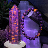SALE TODAY -Yooperlite - The Stone that Glows + Mala Bracelet Combo Set