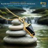 Black Onyx & Gold Guardian Necklace -