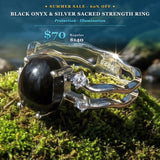 SUMMER 60% OFF SALE Black Onyx & Silver Sacred Strength Ring
