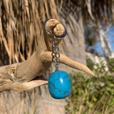 Blue Howlite Crystal Keychain