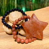 Fire Quartz Crystal Star + Mala Bracelets Gift Set