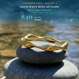 SUMMER 70% OFF SALE Gold Wave Ring of Flow