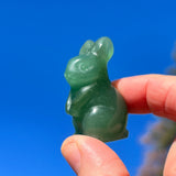 Spirit of Renewal – Green Chalcedony Rabbit Totem Set