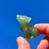 Crystal Animal Spirit Totems: Green Quartz Wolf