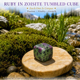 Ruby in Zoisite Tumbled Cube