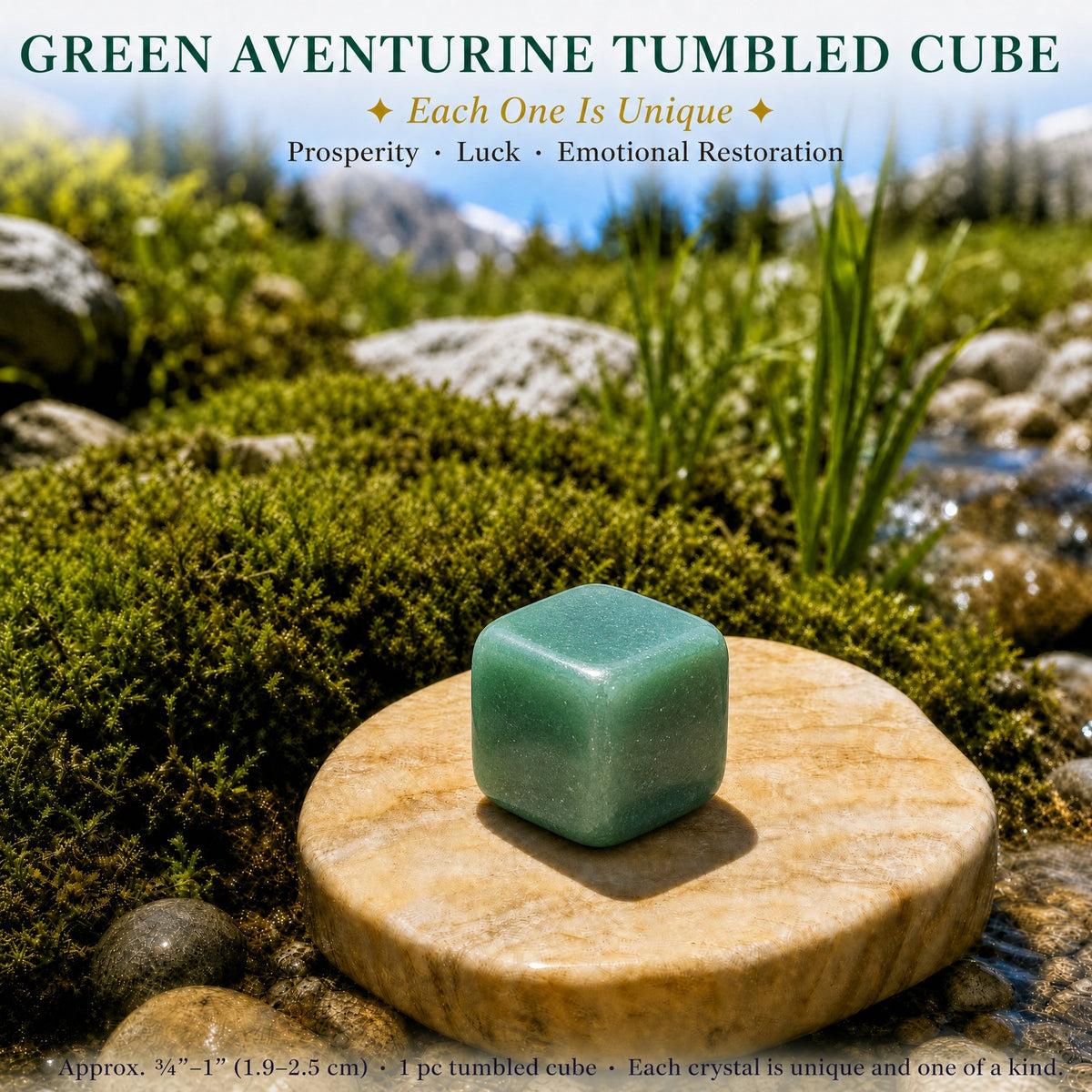 Grön Aventurin Tumbled Cube