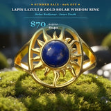 SUMMER 60% OFF SALE Lapis Lazuli & Gold Solar Wisdom Ring