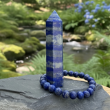 70% Off - Lapis Lazuli Necklace - Mala - Point - Celestial Wisdom Set