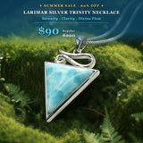 SUMMER 60% OFF SALE Larimar Silver Trinity Necklace