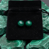 Earrings - Malachite Studs