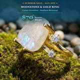 SUMMER 60% OFF SALE Moonstone & Gold Ring