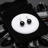 Earrings - Obsidian Studs