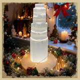 ✨Crystal Mood Light Base + Selenite Tower — Holiday Glow Edition✨