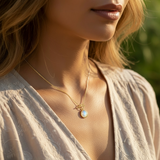 Moonstone & Gold Lunar Lock Necklace