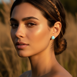 Larimar & Silver Stud Earrings