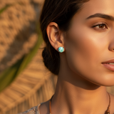 Larimar & Silver Stud Earrings