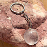 Clear Quartz Crystal Keychain