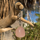 Rose Quartz Crystal Keychain