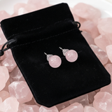 Earrings - Rose Quartz Studs