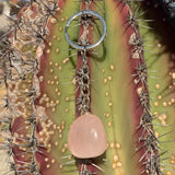 Rose Quartz Crystal Keychain