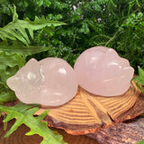 Crystal Animal Spirit Totems: Rose Quartz Sleeping Cat