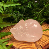 Crystal Animal Spirit Totems: Rose Quartz Sleeping Cat