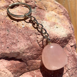 Rose Quartz Crystal Keychain