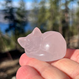Crystal Animal Spirit Totems: Rose Quartz Sleeping Cat