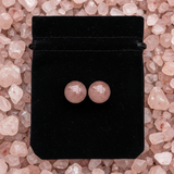 Earrings - Strawberry Quartz Studs