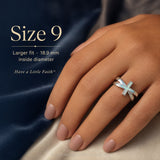 80% OFF - Have a Little Faith – Opal & Sterling Silver Cross Ring